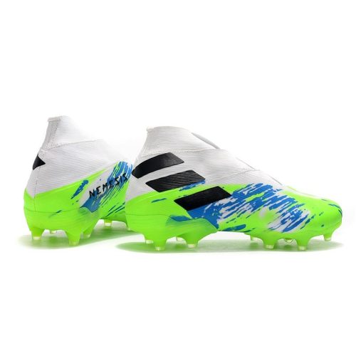 fodboldstøvler til mænd adidas Nemeziz 19+ FG Hvid Grøn Blå_5.jpg